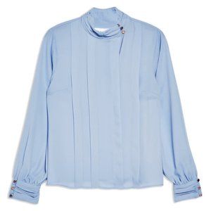 Topshop Pleated Buttoned Blouse Shirt 6 fits 2/4